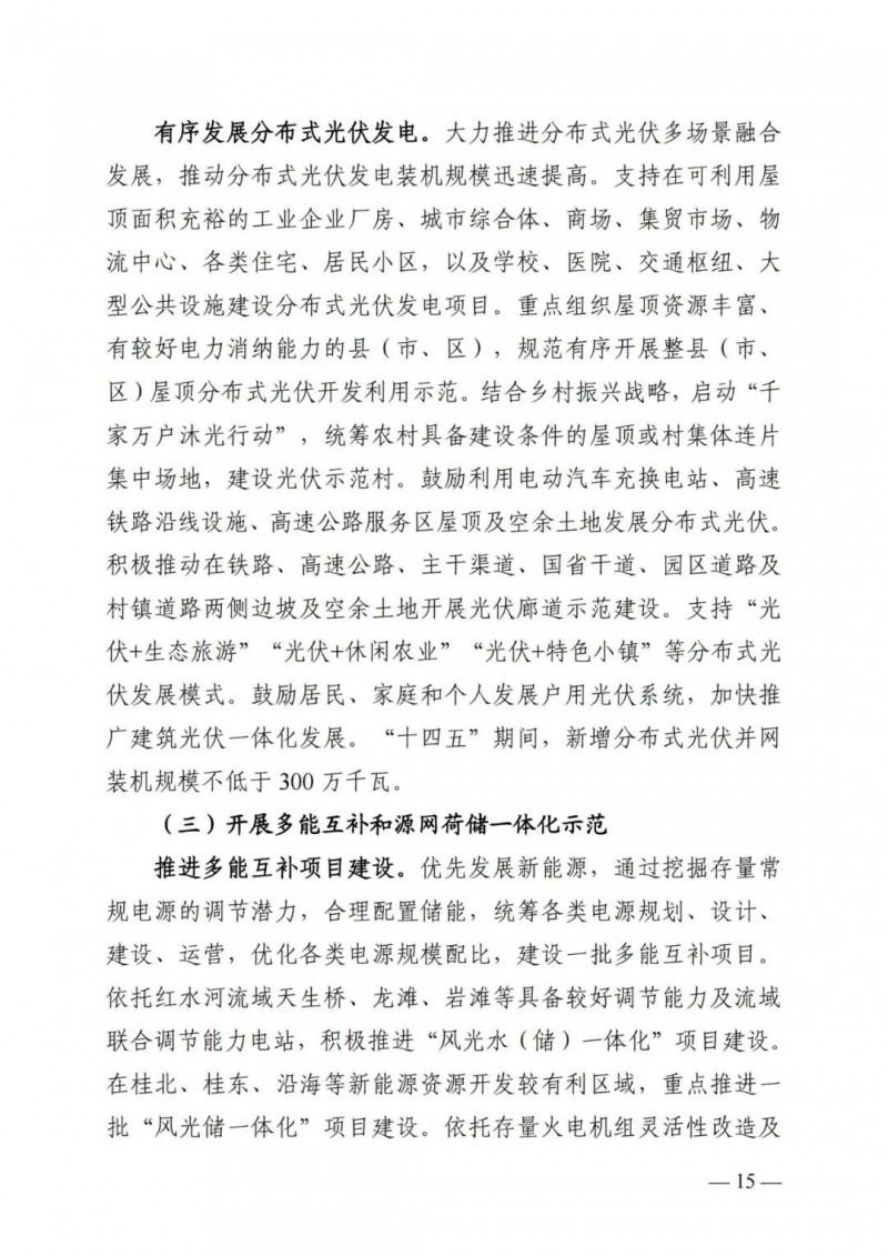 廣西“十四五”規(guī)劃：大力發(fā)展光伏發(fā)電，到2025年新增光伏裝機(jī)15GW！