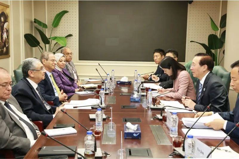 國家電網(wǎng)董事長辛保安與埃及電力部部長沙赫爾、中國駐埃及大使廖力強會談