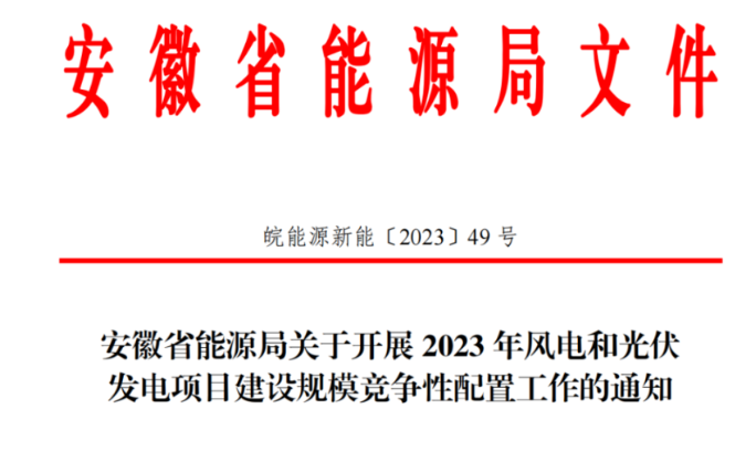 150萬千瓦！安徽省2023年風(fēng)電項目建設(shè)規(guī)模競配方案公布